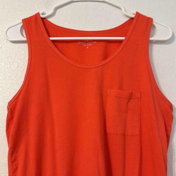 J Crew Tank Top Crew Neck Womens Sm Vibrant Breathable Festival Orange Vacation - Picture 2 of 9